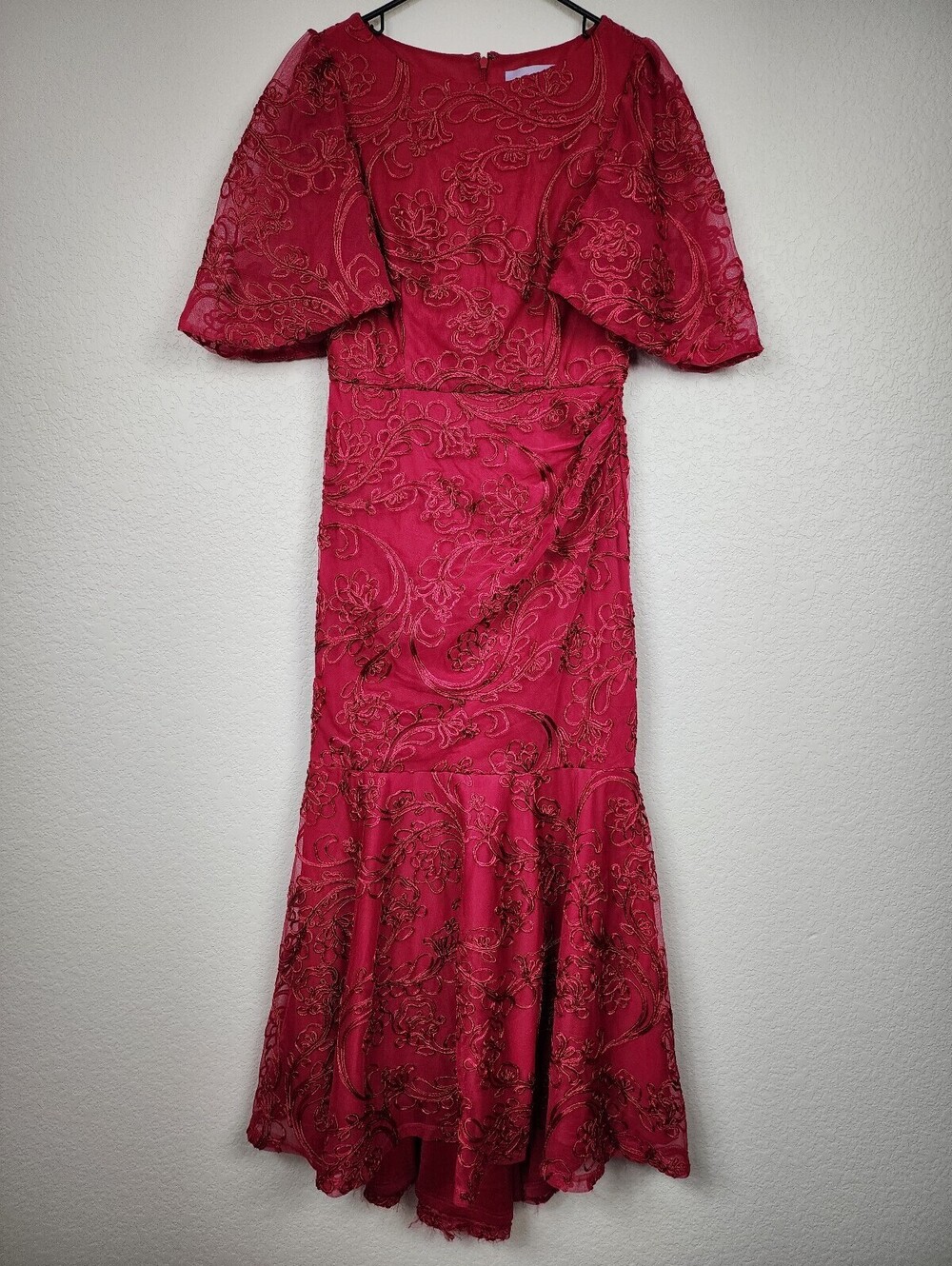 JS Collection Red Embroidered Size 6 Gown Dress